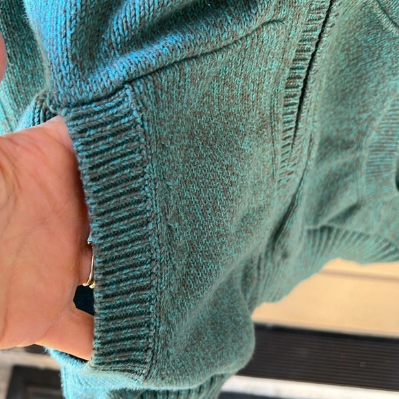 The Territory Ahead Men’s XLT Space Dye Teal Zip Up Knit Cardigan - Picture 5 of 8